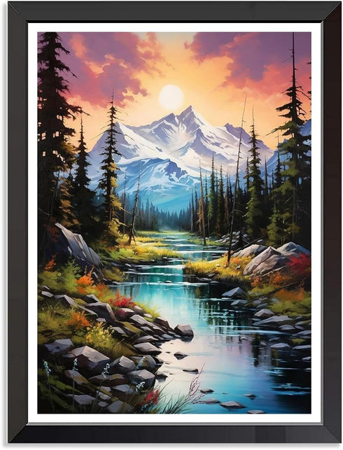 Stamped Cross Stitch Kits - Mountain Tree Landscape Embroidery Kits for Beginners Adults,11 CT Patterns Dimensions Counted Cross Stitch Kits Arts ...
