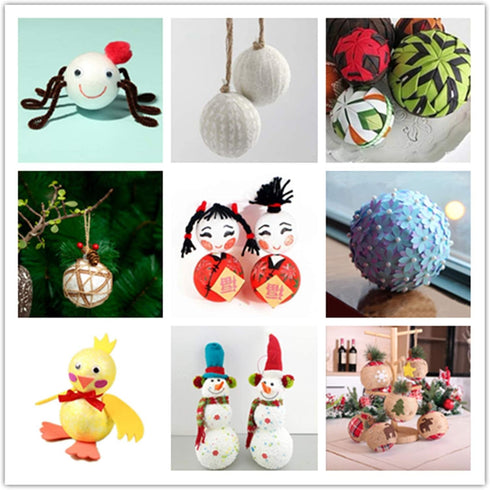 Crafjie 4 Inch Craft Foam Balls 24-Pack, Supplies Foam Balls for Christmas DIY Arts and Crafts, Smooth Polystyrene Foam Ball, for Decoration House...