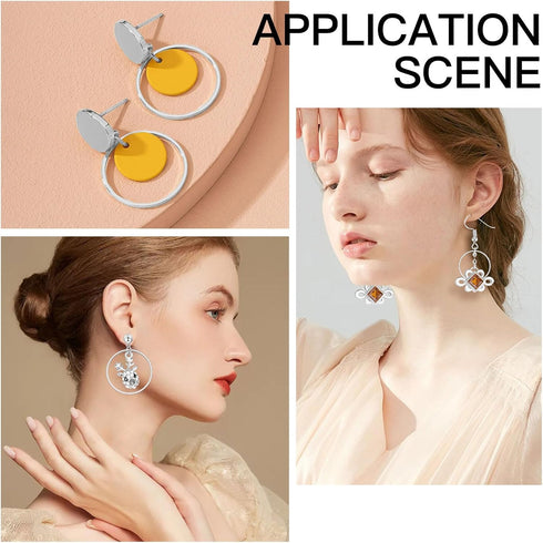 160PCS Earrings Beading Hoop Earring Finding Round Circle Earring Beading Hoop Earrings Pendant Round Beading Hoop for Jewelry Making DIY Crafts A...