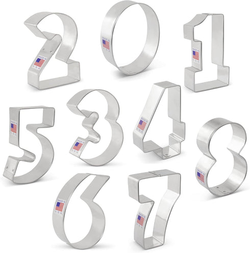 Ann Clark Cookie Cutters Number Cookie Cutters 9-Pc. Set Made in USA...