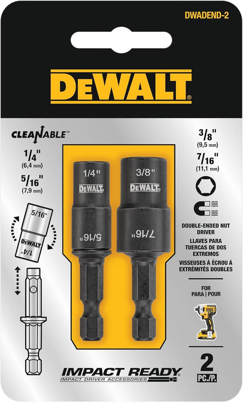DEWALT Nut Driver Set, Double Ended, 2-Piece (DWADEND-2)...