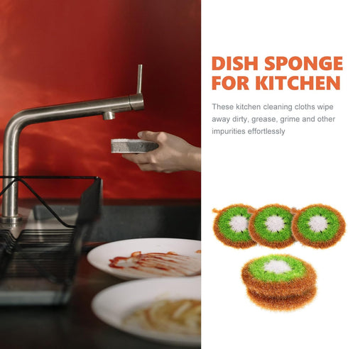 CALLARON 5Pcs Dishwashing Pad Acrylic Dish Towel Scrubbing Dish Sponge Pot Cleaning Sponges Kitchen Cleaning Vegetable Scrubber Dishwashing Scrubb...