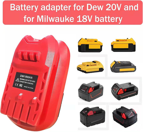 Battery Adapter for Craftsman 20V Cordless Tools,DM18MAN Adaptor for DeWalt 20V and for Milwaukee 18V Li-on Battery Convert to for Craftsman New 2...