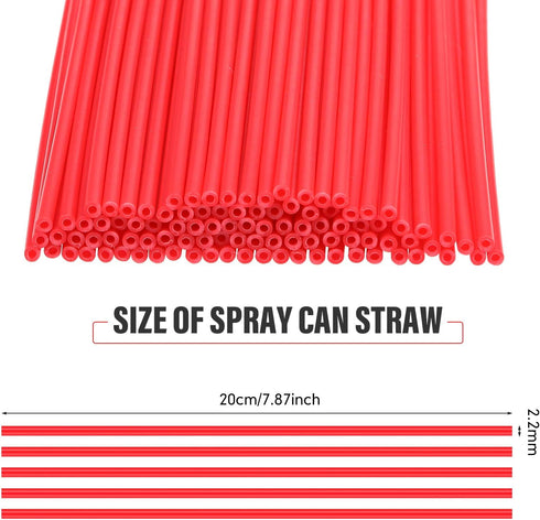 Hotop 100 Pieces Spray Can Straw 7.87" Plastic Replacement Spray Can Extension Straw...