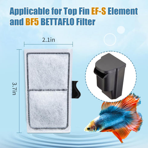 8 Pack Filter Cartridges for Top Fin Filter, Replacement Filter Cartridges for TOP FIN EF-S Element and BF5 BETTAFLO...