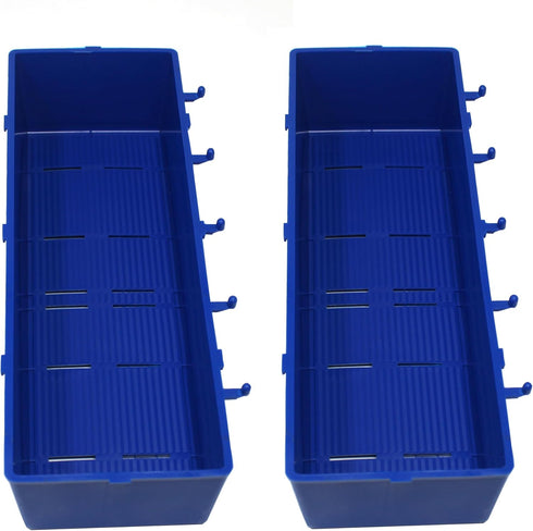 JSP Manufacturing Heavy Duty Blue Peg Board Storage Bin - Parts Storage Bins Hooks to Peg Tool Board Workbench Craft (2)...