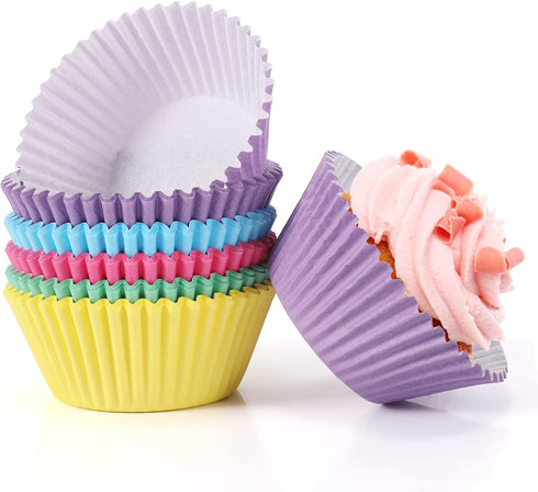 Baking Cups, 100 pieces Paper Cupcake Liners Wrappers Nonstick Muffin Molds Baking Cup Holders for Wedding, Birthday, Baby Shower or Holiday Party...