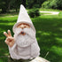 Garden Gnome, Wizard Gnome 3D Dwarves, Polyresin Outdoor Sculpture Victory Gesture Gnome Statue Garden Figurine Art Garden Decoration for Lawn Yar...
