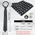 Men's Tie Sets, Black and White Polka Dot Ties for Men with Pocket Square Tie Bar/Cufflinks for Wedding Business...