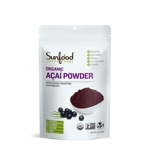 Sunfood Superfoods Organic Acai Powder - Acai Powder Organic, Acai Powder for Smoothie Bowles, Dried Acai Berry Mix with Antioxidants & Vitamin C,...