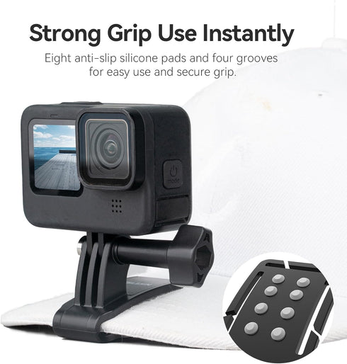 Head Strap Cap Clip Mount with Phone Clip Vertical Mount Kit, 2-in-1 Cellphone POV Selfie Holder Head Mount for Go Pro Max Hero Insta360 DJI Actio...