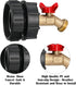 Nuanchu 275-330 Gallon IBC Tote Tank Adapter 2 in 1 IBC Tote and Coarse Thread 3/4 Inch Brass Hose Faucet Valve with Ball Valve for Garden Hose Co...
