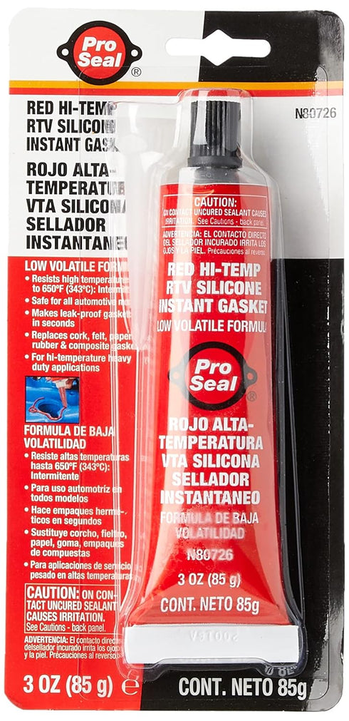 Pro-Seal RTV Silicone Sealant, 3 oz Tube, Red (80726)...