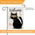 Welcome Black Cat Decorative Garden Flag, Cute Kitten Butterfly Home Yard Outdoor Decor Cat Lover Gifts, Spring Summer Seasonal Small Outside Deco...