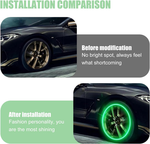6 PCS Car Hot Wheels Wheel Hub Light, American Style Flashing Breathing Light with Inner Tube Valve, Cool Lighting Modification Accessories, for M...