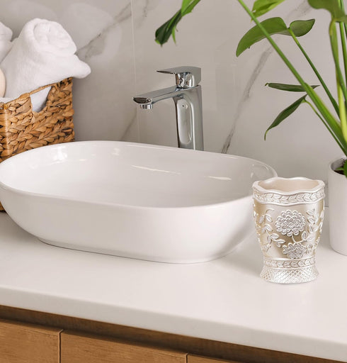 Popular Bath 942705 Rose Vine, Tumbler, Beige-Taupe...