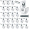 24 Pack White Down Wall Clip Closet Shelves Clips Wire Shelf Loop Clips Plastic Heavy Duty Wire Shelf Brackets Included Clips Screws and Expansion...