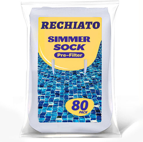 80 Pack Pool Skimmer Socks for Pool Filters, Filters Baskets and Skimmers to Filter Debris and Leaves, Protact Filter System of Inground and above...