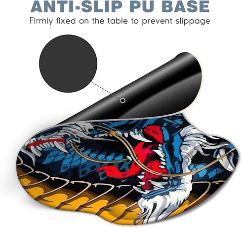 DINKY Ergonomic Mouse Pads, Cute Mouse Pad with Wrist Rest Support Gel, Non-Slip PU Base Mouse Mat with Memory Foam for Home, Office and Gaming, E...