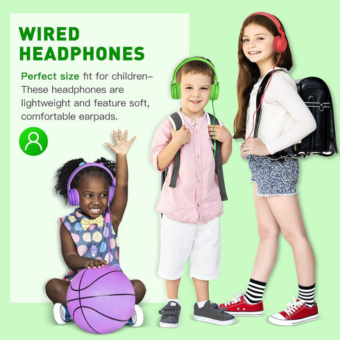 rockpapa 950 Wired Headphones for Kids Girls Boys for School Classroom with Microphone, On-Ear Foldable Corded Headphones with Jack 3.5mm for Lapt...