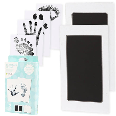Pearhead Newborn Baby Handprint and Footprint Kit - No Mess Clean-Touch Ink Pad with Impression Cards, Safe for Skin, Perfect Keepsake for Family,...
