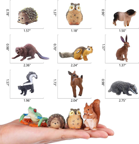 20Pcs Small Plastic Animals Figures - Rain Forest Animals Figures, Animals Toys, Nocturnal Animals Educational Toys for Science Project Cake Party...