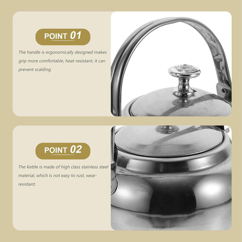 PRETYZOOM Stainless Steel Tea Pot with Infuser,Tea Kettle 16cm Stovetop Teapot Hot Water Pot Teapot Blooming and Loose Leaf Tea Maker Tea Brewer f...