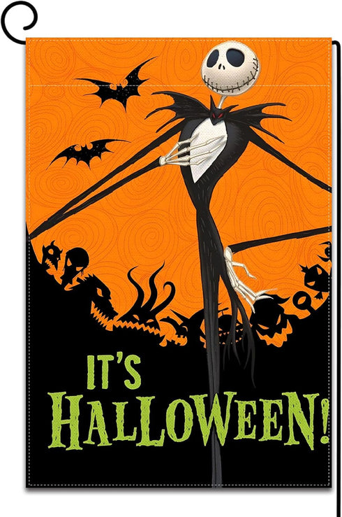 Sunwer It's Halloween Garden Flag The Nightmare Before Christmas Jack Skellington Party Decoration Outdoor Front Lawn Yard Patio Decor Supply- 12....