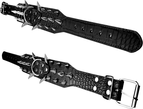 New Spiked Dog Collar Protecting The Dog's Neck from Bitting Spiked Studded Dog Collar for Dogs 2" Width Pet Collar Black Large Fit for Neck Girth...
