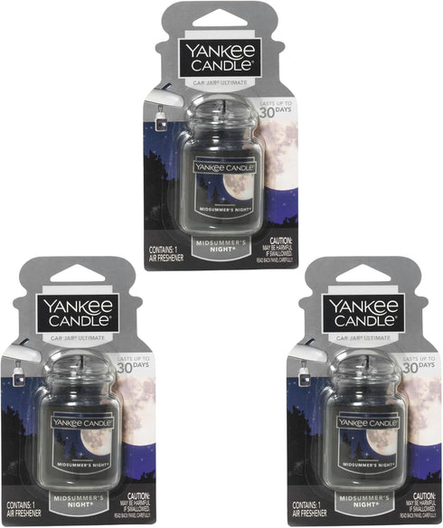 Yankee Candle Car Jar Ultimate, Midsummer's Night, 0.96 OZ (Pack of 3)...