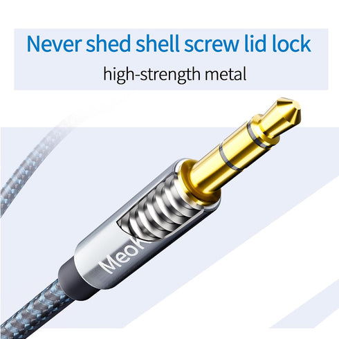 3.5mm Audio Cable 3FT Male to Male Stereo Aux Cord 90 Degree Right Angle Aux Cable Nylon Braided Aux Cable Compatible with Beats iPhone iPod iPad ...