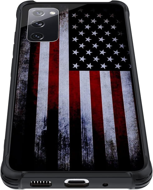 Tnarru Compatible with Samsung Galaxy S20 FE Case American Flag Pattern Hard PC Back and Soft TPU Sides Scratchproof Shockproof Protective Case fo...