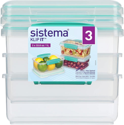 Sistema Food Storage, Polypropylene Assorted, 1L x 3...