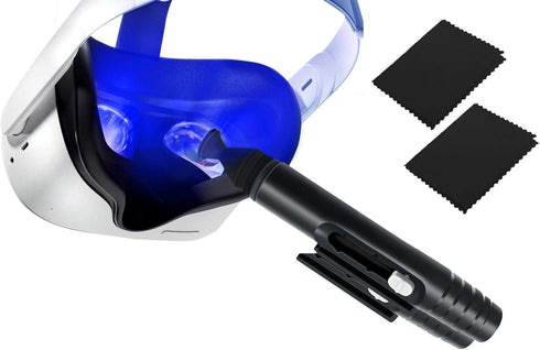Kit for Cleaning Virtual Reality Accessories Compatible with Meta Quest 3 Oculus Quest 2 Vision Pro, Optical Lens Dust | Lens Cleaning Pen + 2 Mic...
