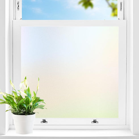 Coavas Window Privacy Film Frosted Glass Window Film Stained Glass Window Film Bathroom Window Frosting Film Day and Night Privacy Heat Blocking N...