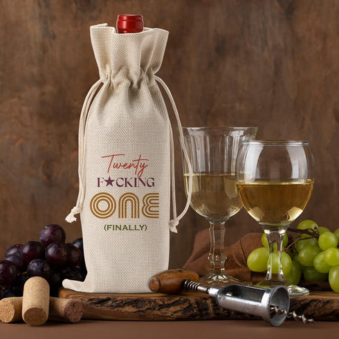 Happy Anniversary 21st Birthday Party Decorations for Her Him, Cool 21st Birthday Gifts for Her Him Wine Bag, Unique 21 Year Old Birthday Gifts fo...
