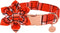 Dog Collar with Flower, Fall Orange Plaid Dog Collar Cute Pet Collar Adjustable Dog Collar for Small Medium Large Dog...