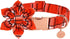 Dog Collar with Flower, Fall Orange Plaid Dog Collar Cute Pet Collar Adjustable Dog Collar for Small Medium Large Dog...