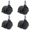 4 PCS 1 Inch Threaded Stem Caster Wheels, Nylon Locking Swivel Casters Furniture Wheel with Locking Brake, Replacement Casters 1" Castor Wheels fo...