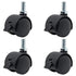 4 PCS 1 Inch Threaded Stem Caster Wheels, Nylon Locking Swivel Casters Furniture Wheel with Locking Brake, Replacement Casters 1" Castor Wheels fo...