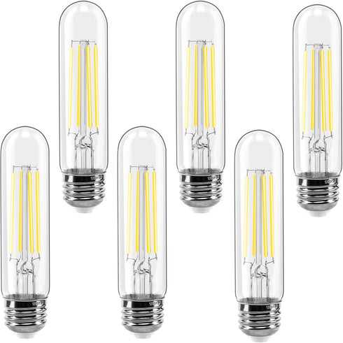 E26 LED Bulb 6W Dimmable, LED Light Bulbs Daylight 5500K E26 Edison Bulb, 700lm Equal 60 Watt AC120V 5 Inch, T10 Led Bulb Tubular for Rustic Penda...