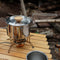 Camping Tea Pot, 1L Resistance Stainless Steel Multifunction Outdoor Kettle with Lid and Removable Handle for Hiking...