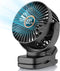 TUNISE Mini Clip on Fan, Battery Operated Desk Fan, Digital display?3 Speeds Adjustable, Bidirectional 360 ° Adjustable, Super Strong Wind, Portab...