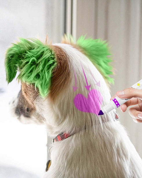 Dog Hair Dye Temporary, Dog Nail Polish Pet Safe Hair Dye, 12 Color Easy Washed Dog Dye Non Toxic Temporary for Pet Safe Hair Dye...