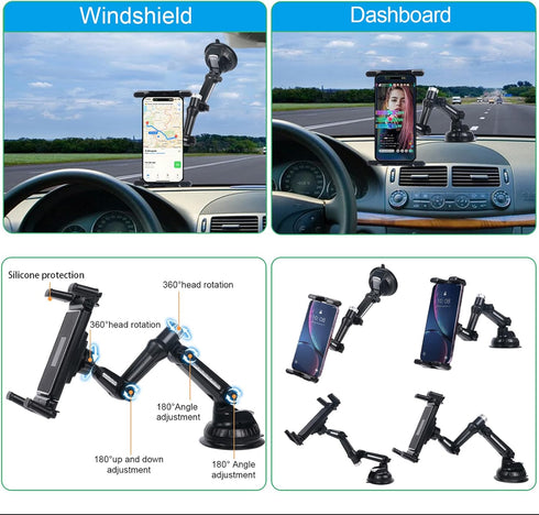 5 in 1 car Phone Holder, car Dashboard Windshield Phone Mount, Suitable for iPhone15 14 iPhone13 promax, Samsung Z Fold 5 4, All Smartphones...