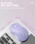 SM66 Purple Silent Dual Mode Wireless Mouse for Laptop, Adjustable 4800 DPI,Rechargeable Computer Mouse for Bluetooth and Wireless Connection...