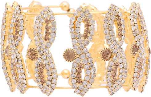Efulgenz Indian Bridal Cubic Zirconia Crystal Cuff Bracelet Wedding Jewelry for Brides Women...