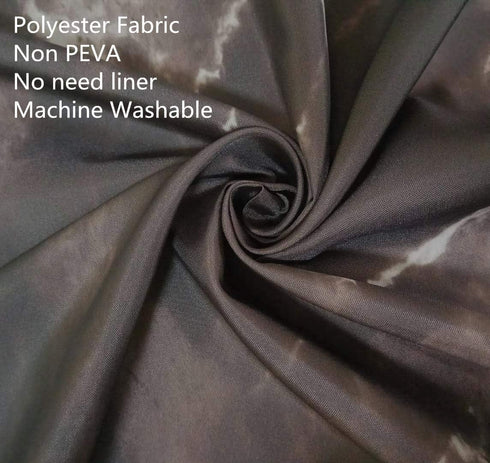 LB Black Marble Shower Curtain Abstract Natural Black Grey Marble Bathroom Curtain 72x72 inch Waterproof Polyester Fabric Bath Curtain Hooks Inclu...