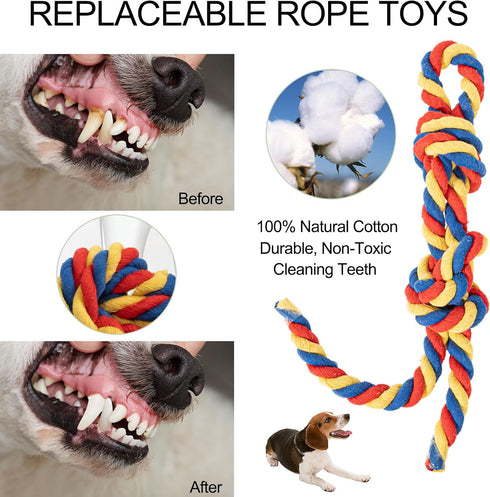Dog Bungee Tug Toy Hanging Dog Rope Toy Indoor Outdoor Pull Interactive Toys with 1 DIY Chew Rope for Small Medium to Large Dogs...