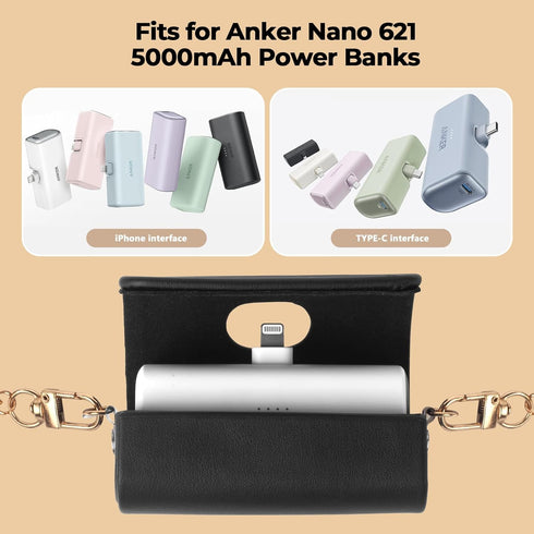 Case for iWALK LinkPod Portable Charger 3350mAh,4500mAh,4800mAh/for Anker 621 Nano Power Bank with Fashionable Chain Strap(Case Only)......